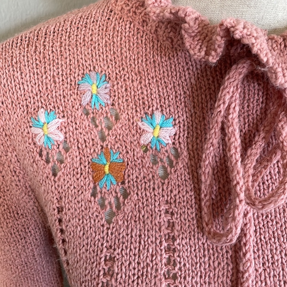 Granny chic vintage handmade sweater - Picture 4 of 6